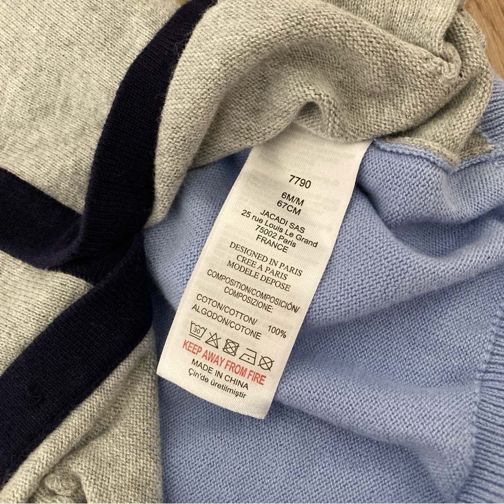 Jacadi Gray and Navy Kids Sweater - Picture 6 of 6